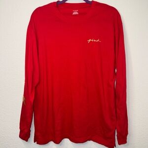 Victoria's Secret PINK Cotton Long Sleeve Campus Red Tee Shirt size Medium